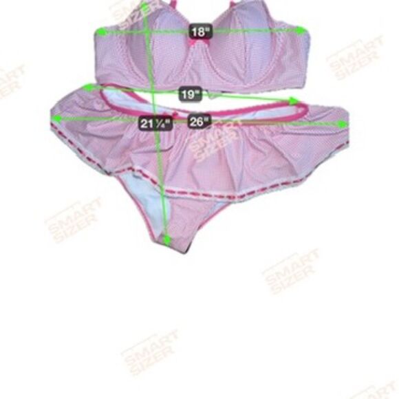 Size 4XL Retro Style Pink Polka Dot Ruffle Bikini Swimsuit - Picture 6 of 6